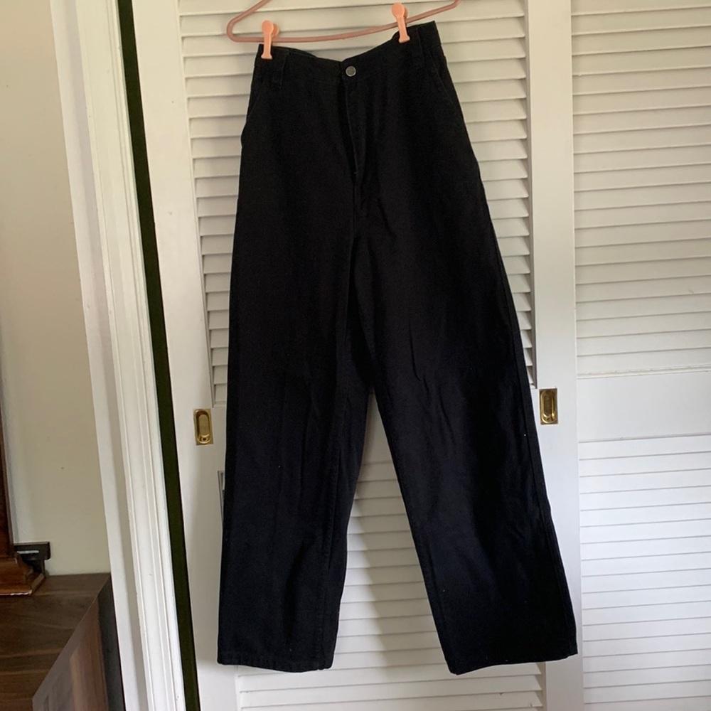 high waisted wide leg black jeans